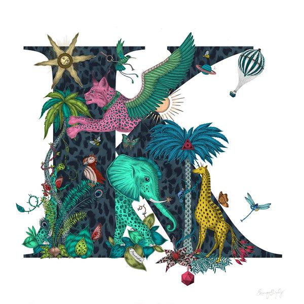 Emma J Shipley 'K' Monogram Fine Art Print