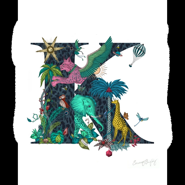 emma j shipley 'K' Monogram Fine Art Print