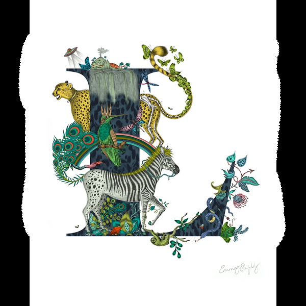 emma j shipley 'L' Monogram Fine Art Print