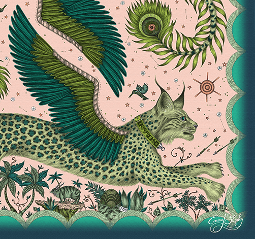 Emma J Shipley Lynx Framed Silk Artwork