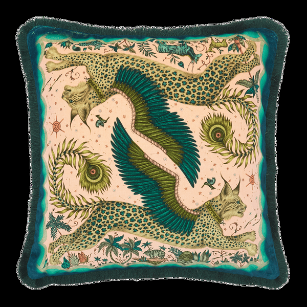 emma j shipley Lynx Luxury Velvet Cushion