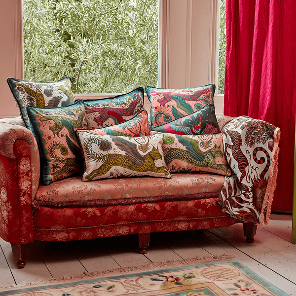 Emma J Shipley Lynx Silk Cushion