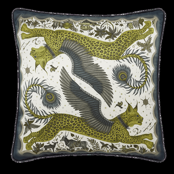 emma j shipley Lynx Silk Cushion