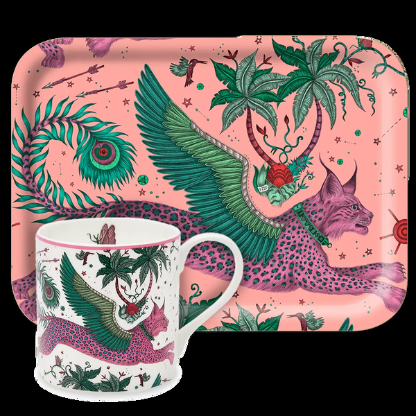 emma j shipley Lynx 'Tea for One' Mug & Tray Set