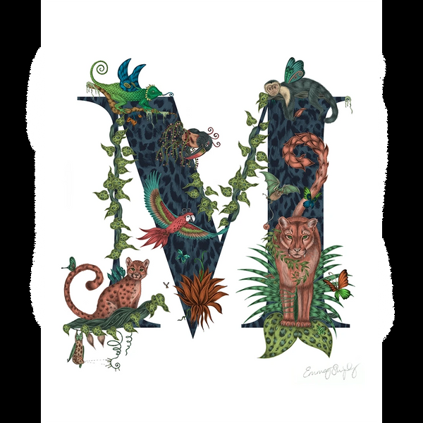 emma j shipley 'M' Monogram Fine Art Print