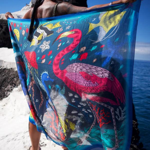 Emma J Shipley Neptune Cotton & Silk Blend Pareo