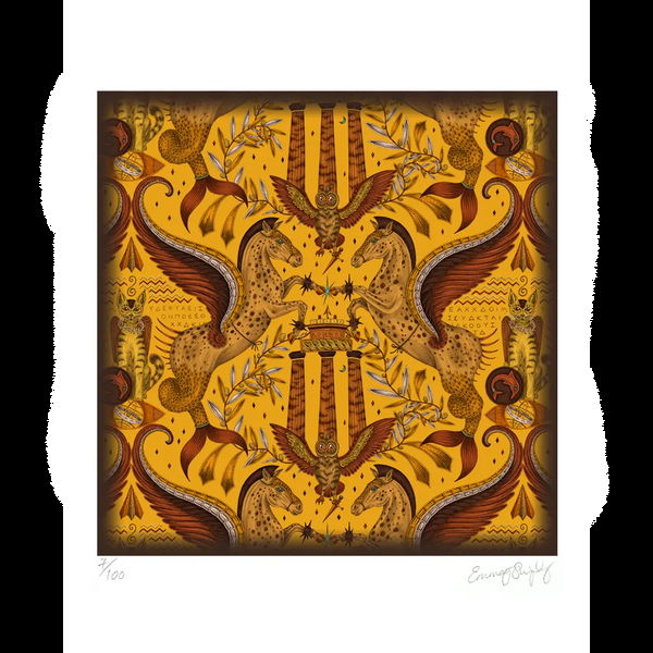 emma j shipley Odyssey Mythos Fine Art Print - Gold