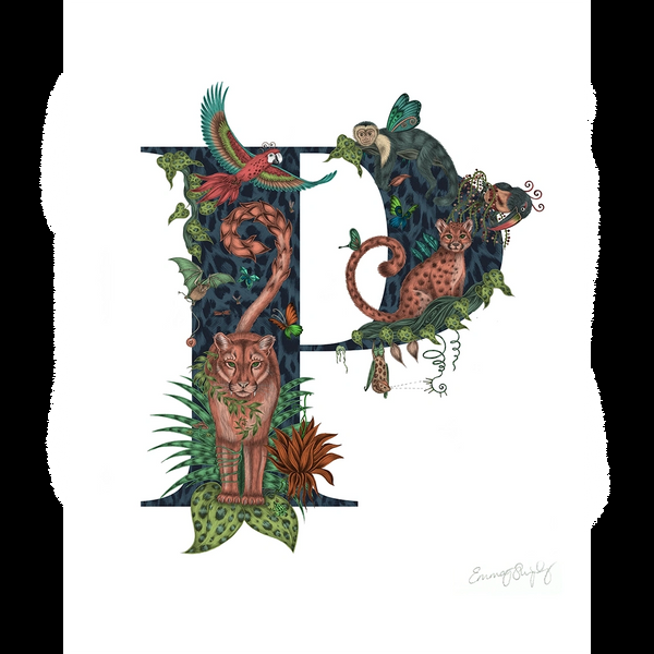 emma j shipley 'P' Monogram Fine Art Print