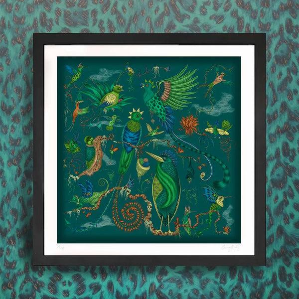 Emma J Shipley Quetzal Fine Art Print - Teal
