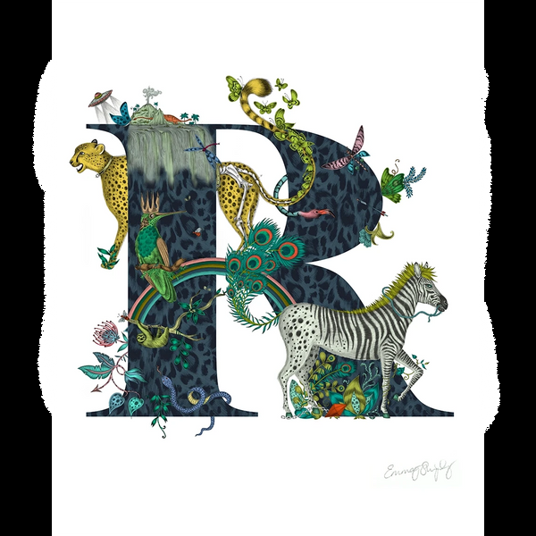 emma j shipley 'R' Monogram Fine Art Print