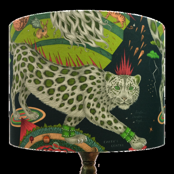 emma j shipley Snow Leopard Silk Lampshade - Large