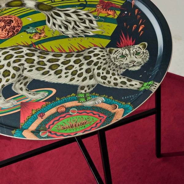 emma j shipley Snow Leopard Tray Table