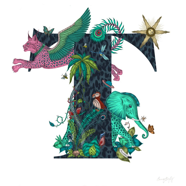 Emma J Shipley 'T' Monogram Fine Art Print