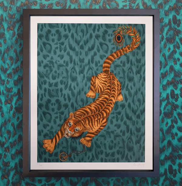 Emma J Shipley Tigris Fine Art Print - Teal