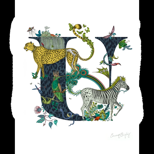 emma j shipley 'U' Monogram Fine Art Print