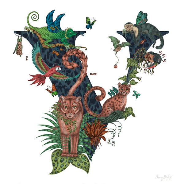 Emma J Shipley 'V' Monogram Fine Art Print