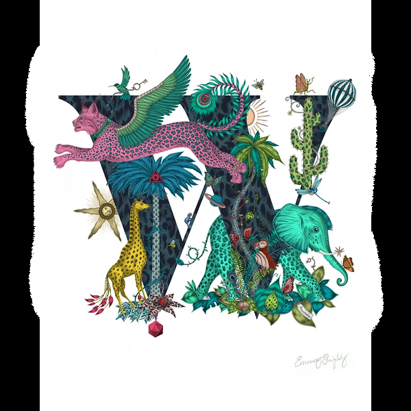 emma j shipley 'W' Monogram Fine Art Print