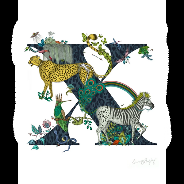 emma j shipley 'X' Monogram Fine Art Print