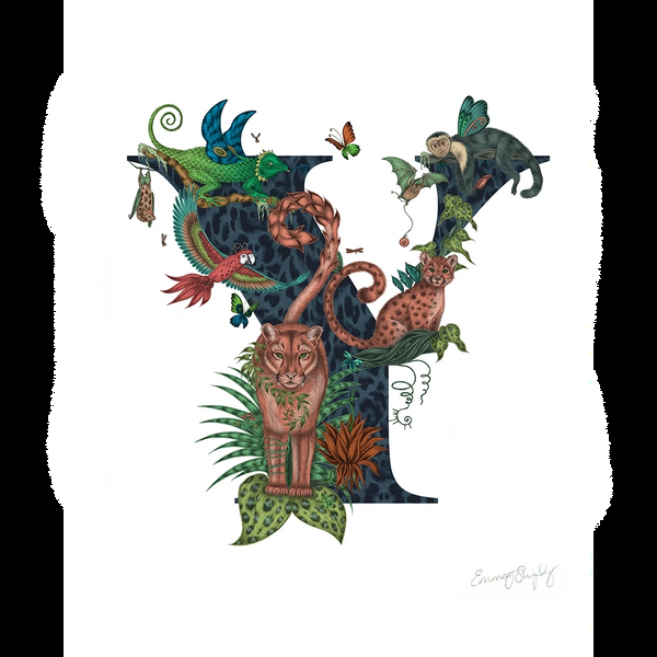 emma j shipley 'Y' Monogram Fine Art Print