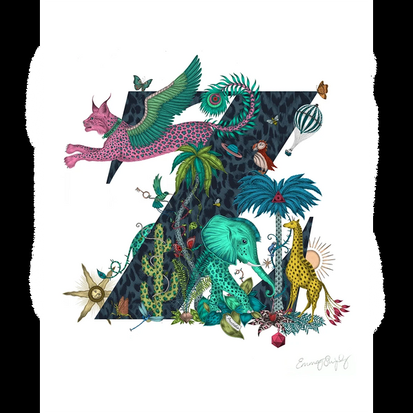 emma j shipley 'Z' Monogram Fine Art Print