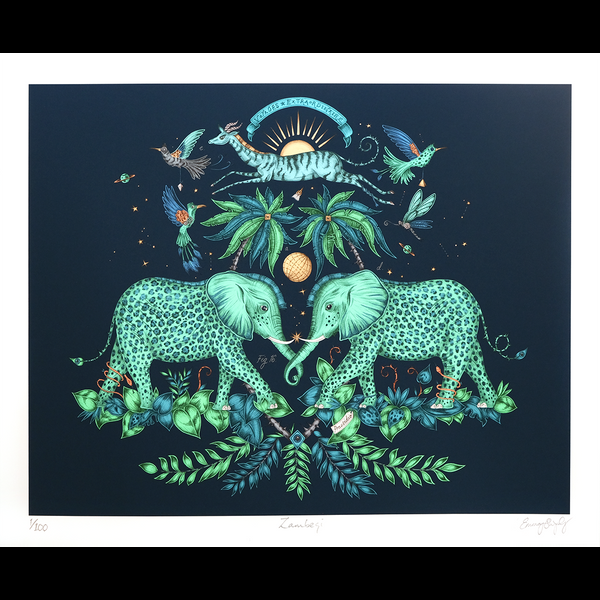Emma J Shipley Zambezi Fine Art Print - Teal