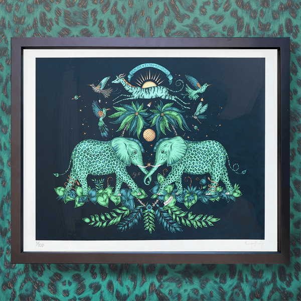 Emma J Shipley Zambezi Fine Art Print - Teal