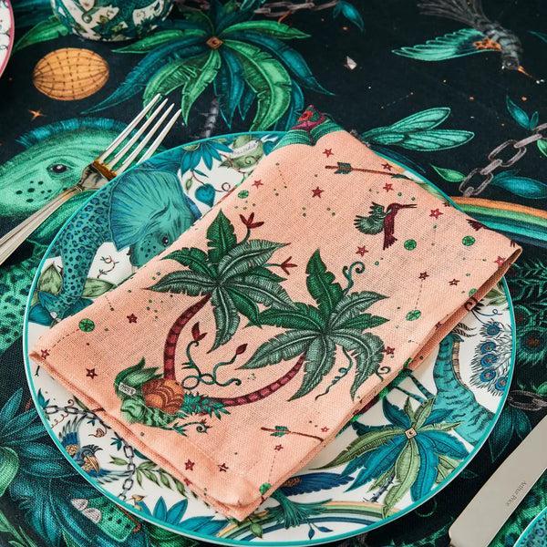 Emma J Shipley Lynx Coordinate Linen Napkins - Set Of 2