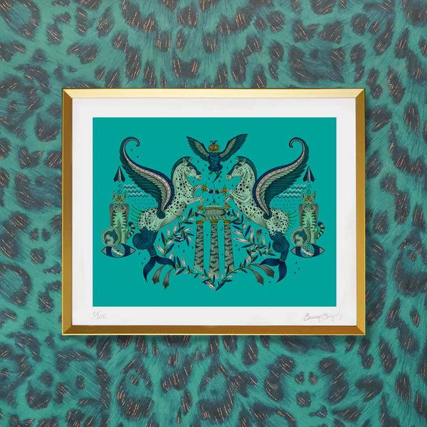 Emma J Shipley Odyssey Mythos Fine Art Motif Print - Peacock