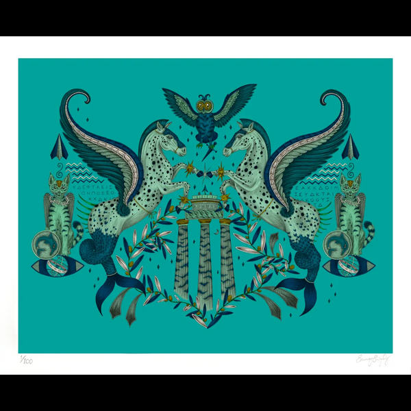 Emma J Shipley Odyssey Mythos Fine Art Motif Print - Peacock
