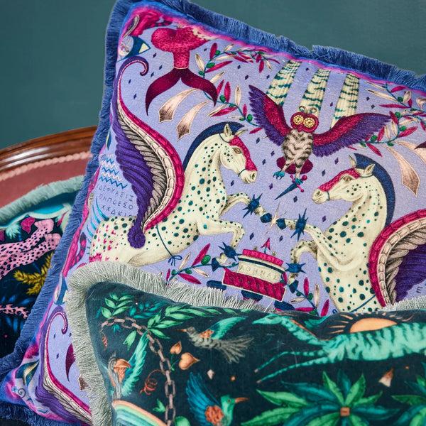 Emma J Shipley Odyssey Mythos Luxury Velvet Cushion