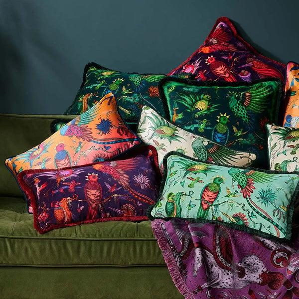 Emma J Shipley Quetzal Luxury Velvet Bolster Cushion