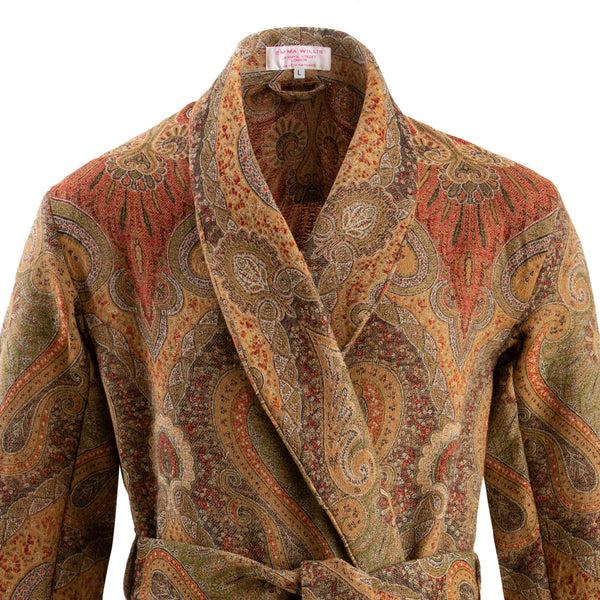 Emma Willis Antique Paisley Wool Dressing Gown