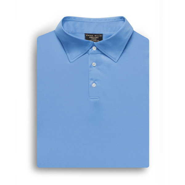 Emma Willis Azure Cotton Polo Shirt - New