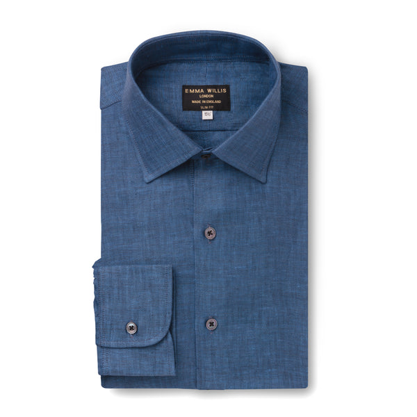 Emma Willis Denim Herringbone Linen Shirt - New