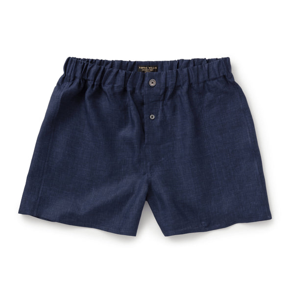 emma willis Indian Ink Linen Boxer Shorts - New