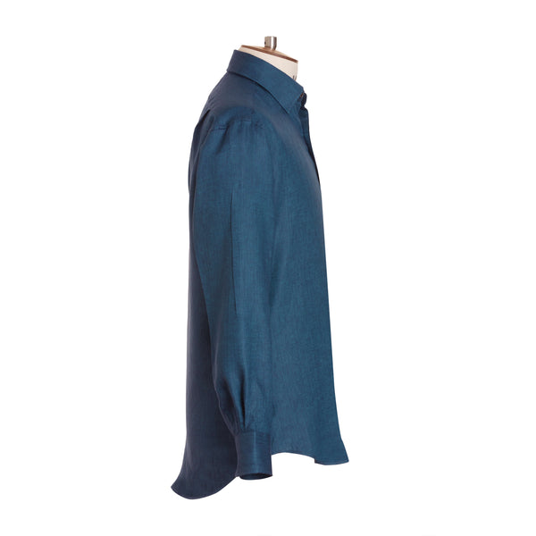 Emma Willis Indigo Herringbone Linen Shirt - New