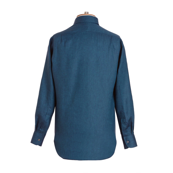 Emma Willis Indigo Herringbone Linen Shirt - New