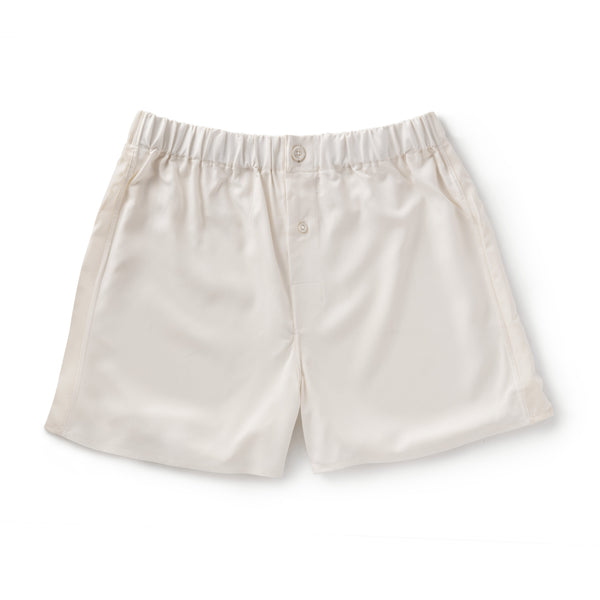 emma willis Ivory Silk Slim Fit Boxer Shorts
