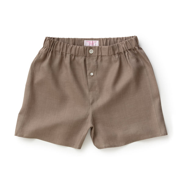emma willis Khaki Linen Boxer Shorts - New