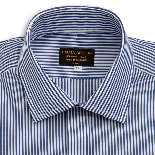 Emma Willis Navy Bengal Stripe Cotton Shirt