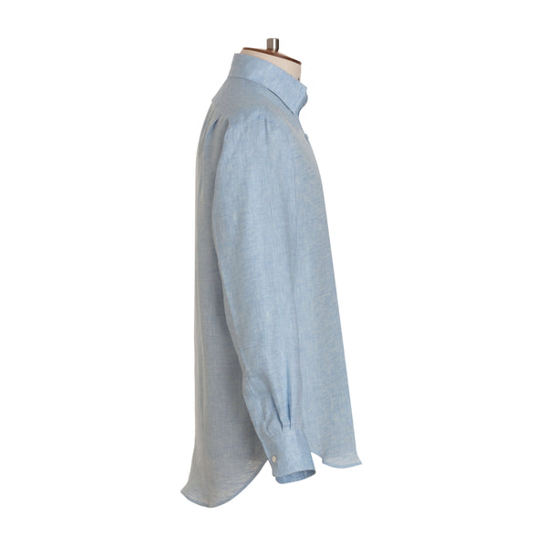 Emma Willis Sky Herringbone Linen Shirt - New