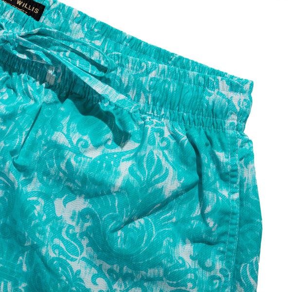 Emma Willis Turquoise Fronds Swimming Trunks