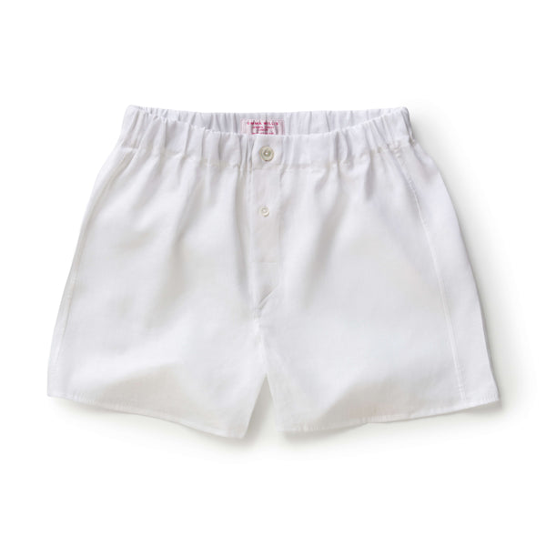 emma willis White Linen Boxer Shorts - New