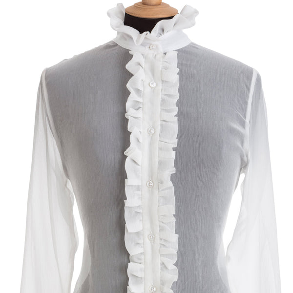 Emma Willis White Silk Chiffon - Piccadilly Shirt