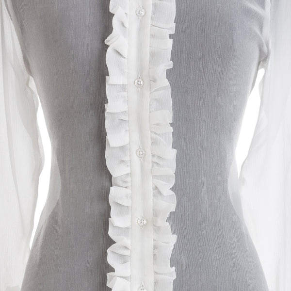 Emma Willis White Silk Chiffon - Piccadilly Shirt