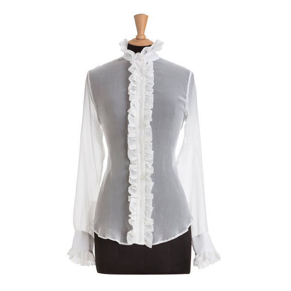 emma willis White Silk Chiffon - Piccadilly Shirt