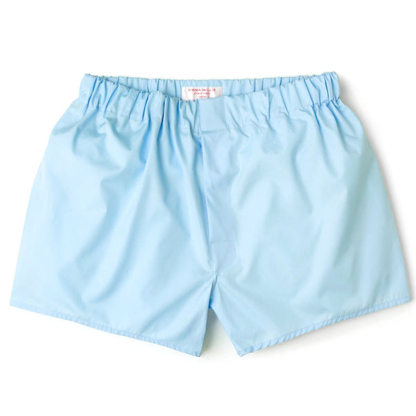emma willis Ice Blue Superior Cotton Boxer Shorts - Classic Fit