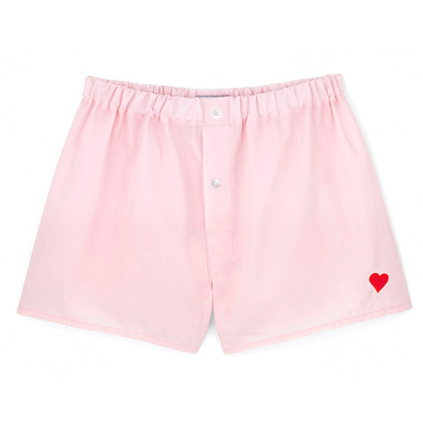 emma willis Love Heart Pink Superior Cotton Boxer Shorts - Slim Fit
