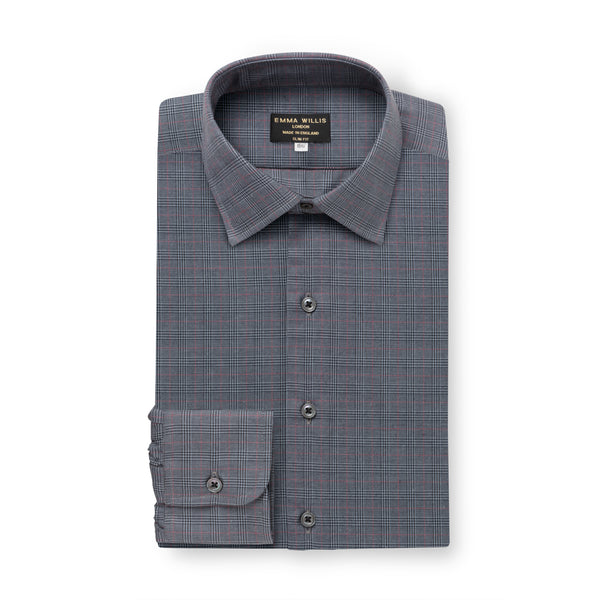 emma willis Slate Prince of Wales Check Brushed Cotton Shirt