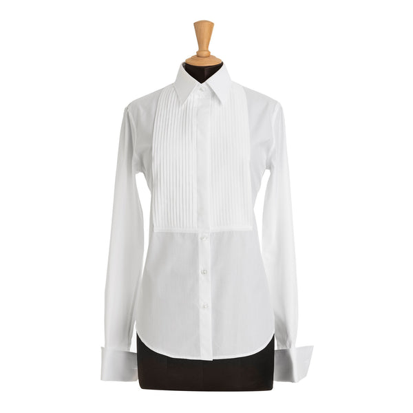 emma willis White Pleated Bib Evening Shirt - Slim Fit